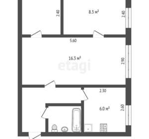 2-к квартира, вторичка, 43м2, 1/5 этаж