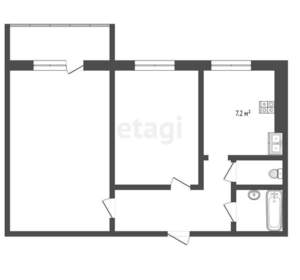 2-к квартира, вторичка, 46м2, 6/9 этаж