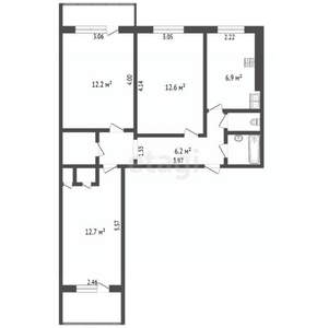 3-к квартира, вторичка, 60м2, 3/9 этаж