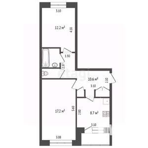 2-к квартира, вторичка, 54м2, 4/5 этаж