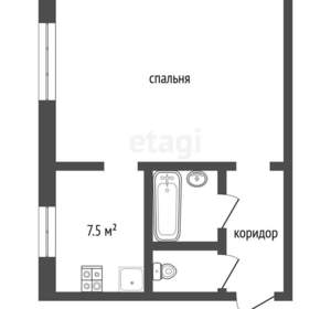 1-к квартира, вторичка, 28м2, 2/2 этаж