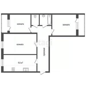 3-к квартира, вторичка, 62м2, 7/10 этаж