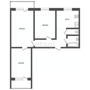 3-к квартира, вторичка, 65м2, 5/9 этаж