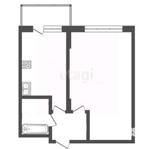 1-к квартира, вторичка, 43м2, 1/5 этаж