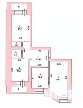 3-к квартира, вторичка, 75м2, 3/9 этаж
