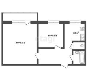 2-к квартира, вторичка, 43м2, 1/9 этаж