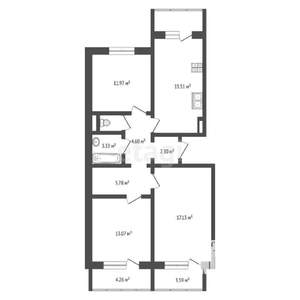 3-к квартира, вторичка, 81м2, 2/10 этаж