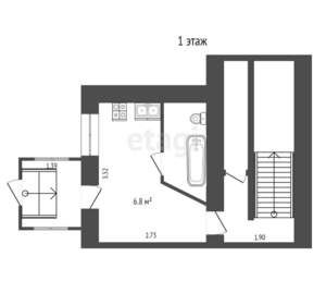 2-к квартира, вторичка, 56м2, 1/2 этаж