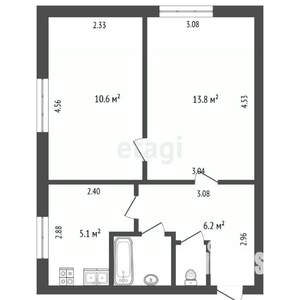 2-к квартира, вторичка, 40м2, 2/2 этаж