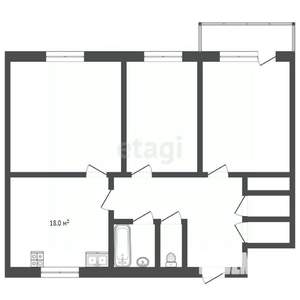 3-к квартира, вторичка, 98м2, 2/2 этаж