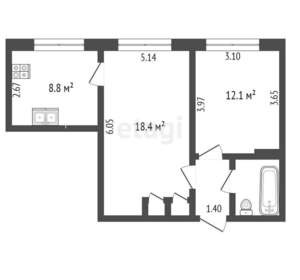 2-к квартира, вторичка, 46м2, 4/5 этаж