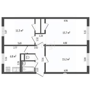 3-к квартира, вторичка, 60м2, 5/5 этаж