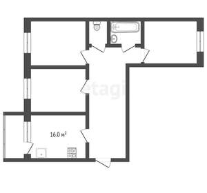 3-к квартира, вторичка, 90м2, 2/13 этаж