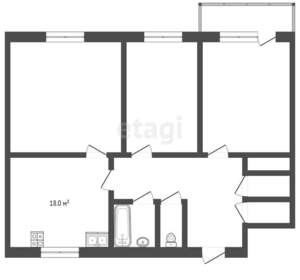 3-к квартира, вторичка, 98м2, 2/2 этаж