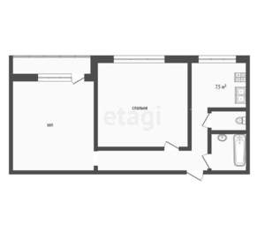 2-к квартира, вторичка, 43м2, 9/9 этаж