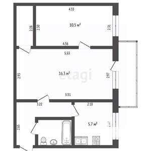 2-к квартира, вторичка, 43м2, 3/4 этаж