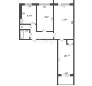 3-к квартира, вторичка, 60м2, 9/9 этаж