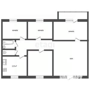 4-к квартира, вторичка, 103м2, 4/4 этаж