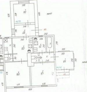 2-к квартира, вторичка, 53м2, 1/1 этаж