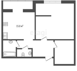 1-к квартира, вторичка, 66м2, 1/5 этаж