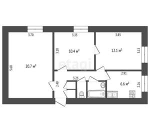 3-к квартира, вторичка, 60м2, 2/9 этаж